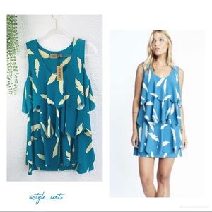 Karen Zambos Scallop Feather Dress